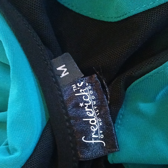 Frederick's of Hollywood Cocktail Teal Sheer Illusions Mini Dress. Size M - Picture 17 of 17